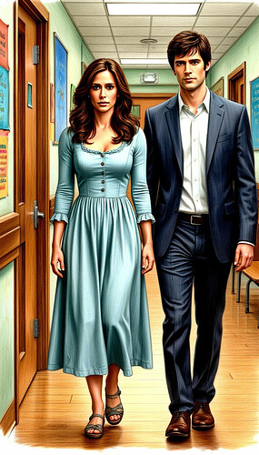 Mélinda et Élie dans école élémentaire