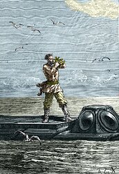 Le Capitaine Nemo sur son Nautilus.