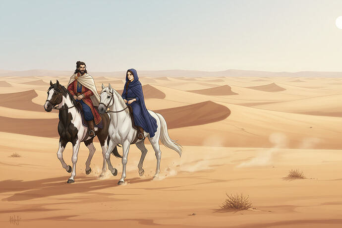 Marie et Aram à cheval