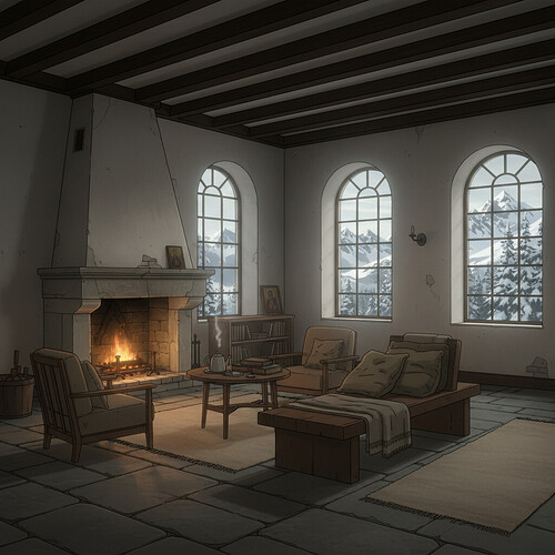 Monastère de passage en hiver