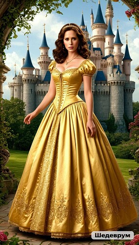 Melinda devant le château