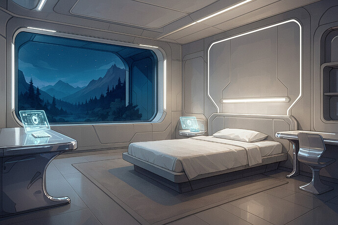 Chambre d'hotel futuriste