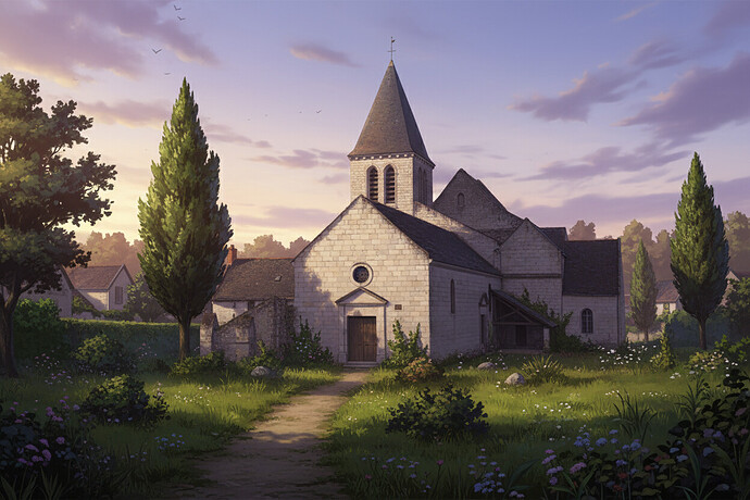 Eglise et jardin Montsoreau