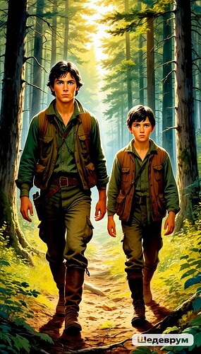 Les frères Clancy se promènent dans la forêt